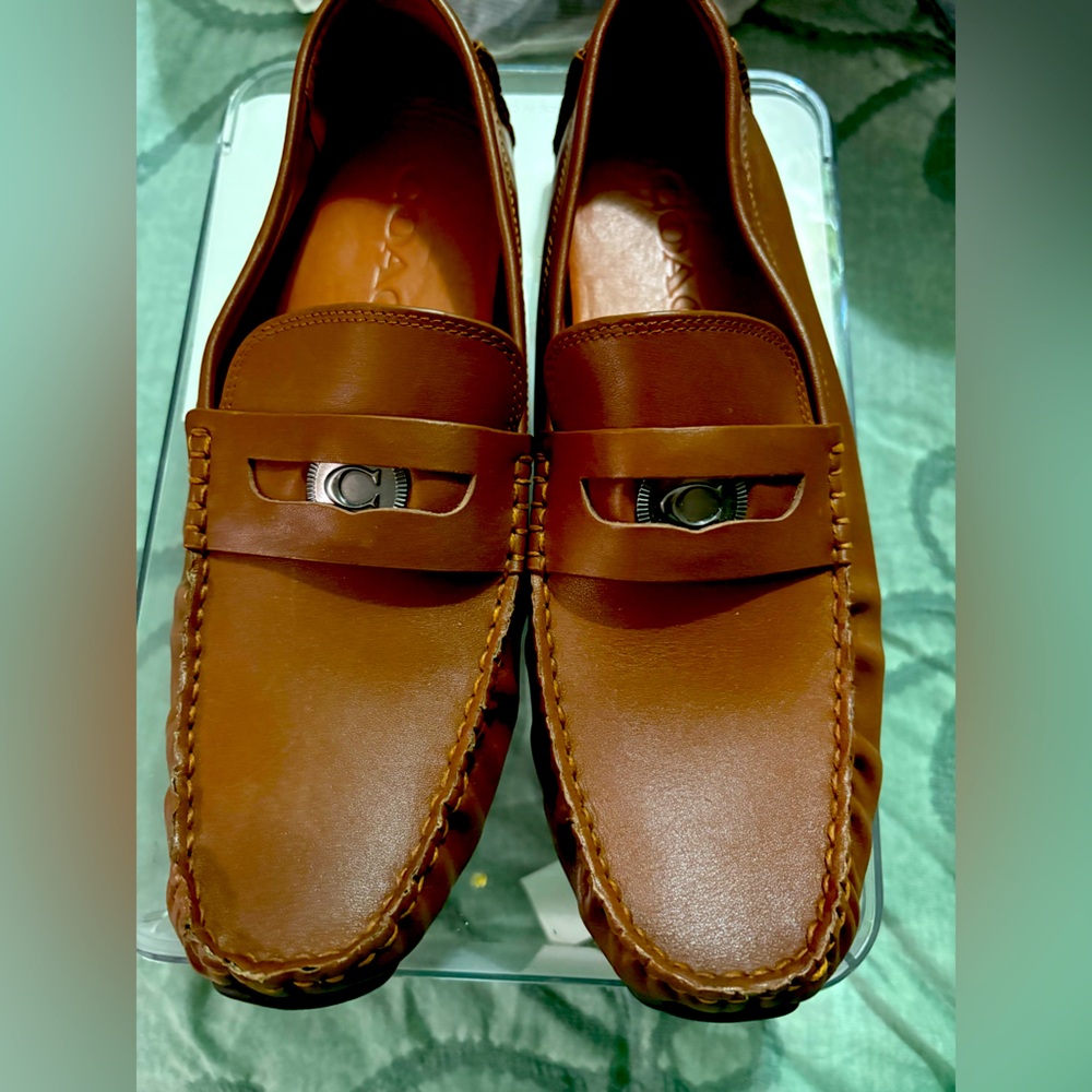 Coach Tan Leather Loafers. Size 10.5